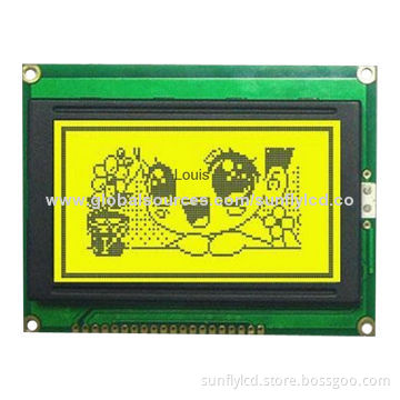 3.3V 128x64 Graphic LCD Module, Yellow Green LED Backlight, 60.8 x 33.0mm Active Area